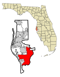 Pinellas County Florida Incorporated and Unincorporated areas St. Petersburg Highlighted